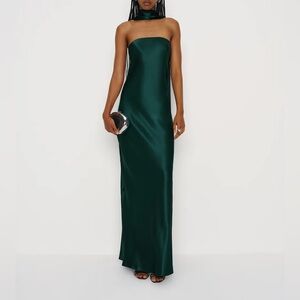 Reformation Oren Silk Dress In Forest, NWOT, NEVER WORN, NO FLAWS.